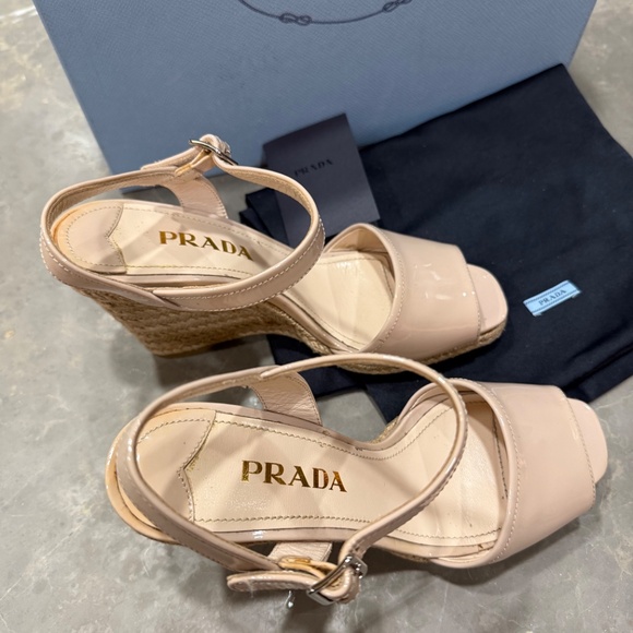 Prada Espadrille Wedge Sandals, Size 36.5 - Picture 11 of 11